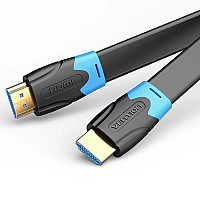 Кабель мультимедійний HDMI M to HDMI M 1.0m 4K60Hz flat black Vention (AAKBF)
