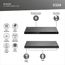 Відеосплітер DIGITUS HDMI (INx1 - OUTx8), 4K (DS-55338) (1831781)