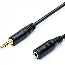 Аудіо-кабель Atcom 3.5 мм - 3.5 мм (M/F), 0.8 м, Black (16846)