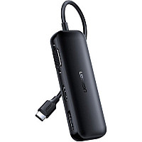 Адаптер Ugreen CM260 DisplayPort+HDMI+VGA - USB Type-C (F/M), Black (60568)
