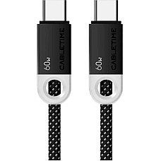 Дата кабель USB-C to USB-C 1.0m PD60W Cabletime (CA915743)