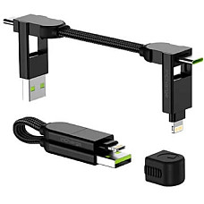 Дата кабель 6in1 inCharge X 0,14m 100W black Rolling Square (X01WR)