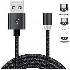 Дата кабель USB 2.0 AM to Lightning + Micro 5P + USB-C 1.2m Magneto bla XoKo (SC-350MGNT-BK)
