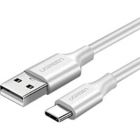 Дата кабель USB 2.0 AM to USB-C 0.5m 3.0A (18W) Nickel Plating US287 White Ugreen (60120)