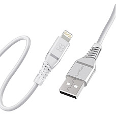 Дата кабель USB 2.0 AM to Lightning 1.2m 2.4A MFi PowerLine-Ai120 white Promate (powerline-ai120.whi