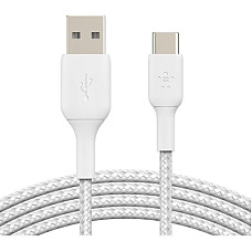 Дата кабель USB 2.0 AM to Type-C 1.0m BRAIDED white Belkin (CAB002BT1MWH)