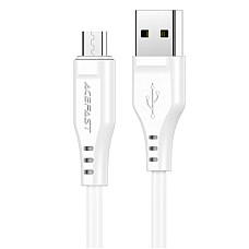 Дата кабель USB 2.0 AM to Micro 5P 1.2m 2.4A TPE C3-09 white Acefast (6974316280897)