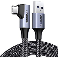 Дата кабель USB 3.0 AM to USB-C 1.0m 60W US385 90° Black Ugreen (20299)