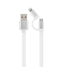 Дата кабель USB 2.0 AM to Lightning + Micro 5P 1.0m Cablexpert (CC-USB2-AM8PmB-1M-SV)