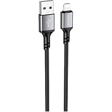 Дата кабель USB 2.0 AM to Lightning 1.0m Famous silicone BX83 black BOROFONE (6974443386356)