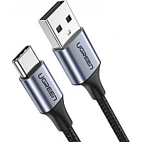 Дата кабель USB 2.0 AM to USB-C 3.0m 3.0A 18W US288 Space Gray Ugreen (60408)