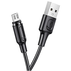 Дата кабель USB 2.0 AM to Micro 5P 1.0m 2.4A magnetic BX41 black BOROFONE (6931474738455)