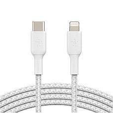 Дата кабель USB 2.0 AM to Lightning 1.0m BRAIDED white Belkin (CAA004BT1MWH) (1782945)