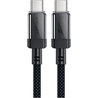 Дата кабель USB-C to USB-C 1.2m 60W stainless steel C12-03 Black Acefast (6974316283317)