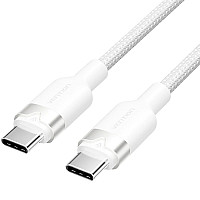 Дата кабель USB-C to USB-C 1.0m 60W aluminum alloy white Vention (TRDWF)