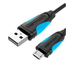 Дата кабель USB 2.0 AM to Micro 5P 2.0m Black Vention (VAS-A08-B200) (1827362)