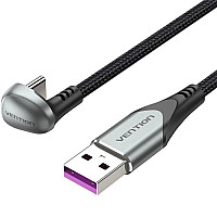 Дата кабель USB 2.0 AM to USB-C 1.5m 66W 180° U-Shaped aluminum alloy Vention (COHHG)
