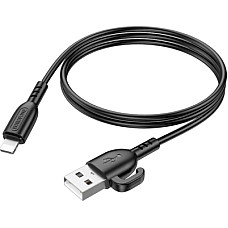 Дата кабель USB 2.0 AM to Lightning 1.0m 2.4A PVC BX91 black BOROFONE (6974443389883)