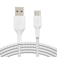 Дата кабель USB 2.0 AM to Type-C 2.0m BRAIDED white Belkin (CAB002BT2MWH)