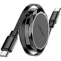 Дата кабель USB-C to USB-C 0.8m 60W dual retraction C13-03 Black Acefast (6974316280132)