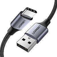 Дата кабель USB 2.0 AM to Type-C 2.0m US288 Aluminum Braid Black Ugreen (60128) (1800286)