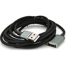 Дата кабель USB 2.0 AM/AF 2.0m black VEGGIEG (YT-AM/AF-UF2-2)