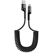 Дата кабель USB 2.0 AM to Lightning 1.0m Spiral 2.4A black Armorstandart (ARM75391)