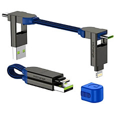 Дата кабель 6in1 inCharge X 0,14m 100W blue Rolling Square (X02WR)