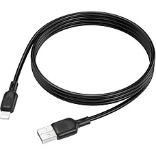 Дата кабель USB 2.0 AM to Lightning 1.0m Lenny silicone BX113 black BOROFONE (6941991115394)