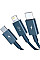 Дата кабель USB 2.0 AM to Lightning + Micro 5P + Type-C 1.5m 3.5A blue Baseus (CAMLTYS-03)