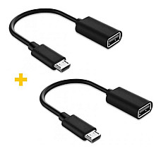 Дата кабель OTG USB 2.0 AF to Micro 5P 0.11m 2PCS black XoKo (XK-AC130-BK2)