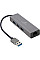 USB-хаб Cablexpert 4 ports USB 3.0 Grey (A-AMU3-LAN-01)