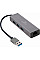 USB-хаб Cablexpert 4 ports USB 3.0 Grey (A-AMU3-LAN-01)