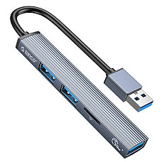 USB-хаб Orico AH-A12F-GY-BP USB Type-C 3-в-1 Grey (CA913770)