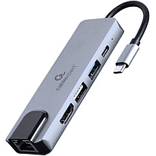USB-хаб Cablexpert 5 ports USB Type-C Silver (A-CM-COMBO5-04)