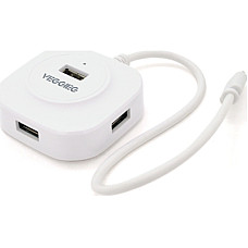 Концентратор VEGGIEG USB-C 4xUSB 2.0 0.2m white (YT-TC-V-C242)