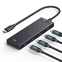 Концентратор Ugreen USB-C to 4xUSB-C 3.2 Gen2 10Gbps CM806 black (35584)