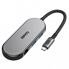 Концентратор Armorstandart USB-C to HDMI 4K, RJ45, PD, 2USB, SD, microSD Grey (ARM69365)