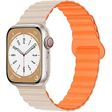 Ремінець до смарт-годинника Drobak Silicone Magnetic Link для Apple Watch All Series 38/40/41mm Starlight orange (898924)