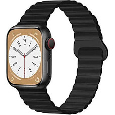 Ремінець до смарт-годинника Drobak Silicone Magnetic Link для Apple Watch All Series 38/40/41mm Dark black (898922)