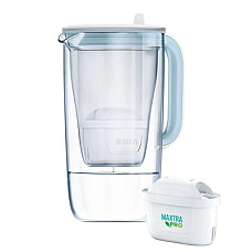 Фільтр-глечик Brita Glass Jug One скляний 2.5л (1.7л води) з фільтр-картриджем, синій (1050452)