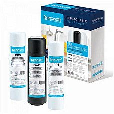 Картридж для фільтра глечика Ecosoft Комплект картриджів Ecosoft 1-2-3 Standart (2 поліпропілену+вуг (1779496)