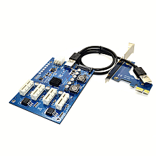 Cпліттер-розгалужувач-хаб PCI-e x 1 на 3 порту х 1, BOX (1615732)