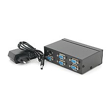 Активний спліттер VGA сигналу KV-FJ2504S 150MHz 4 Port, DC5V / 2A (1578665)