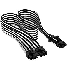 Кабель-перехідник Corsair Premium Individually Sleeved 12+4pin PCIe Gen 5 12VHPWR 600W cable, Type 4, WHITE/BLACK (CP-8920333) (1608898)