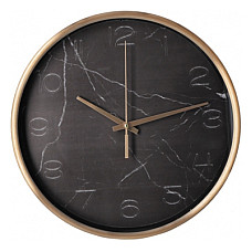 Настінний годинник Optima Marble металевий, чорний мармур (O52091)