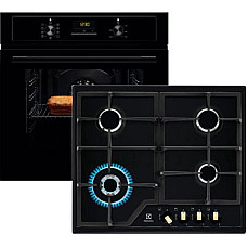 Комплект вбудованої техніки Electrolux Духова шафа EOF3H50BK + Варильна поверхня KGS6436RK (1)