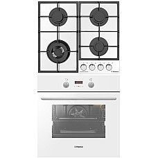 Комплект Hansa (духовка електрична + поверхня газ на склі), білий (FCGW683299)