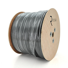 Кабель коакс. з живленням + трос RITAR BM305-RG59 + 2x0.5mm + 1x1.2mm 081 мм.CU 64x0.12m CCA жовтий екран 75 Ом FPE 691мм чорна PVC бухта 305м Q1 (1782820)