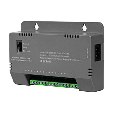 Блок живлення Kraft KRF-1208B (8CH) 96W, 8 каналів навантаження, 12V/1A на 1 канал, з регулятором напруги для компенсації довжини кабелю